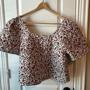 Quilted cropped top preppy cottage core academia girly plus size